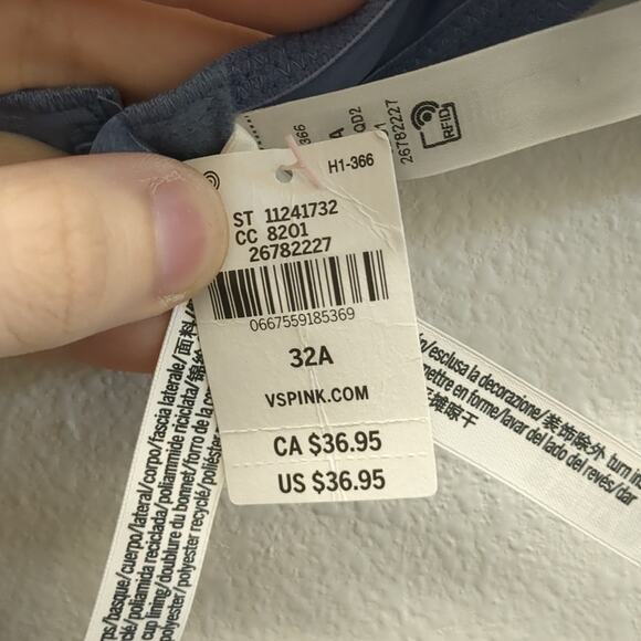 NWT‎ PINK Blue T-Shirt Bra with Adjustable Straps 32A - Picture 4 of 6